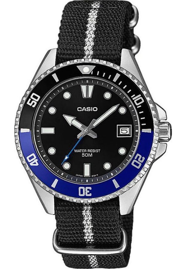 Zegarek Casio Zegarek męski Casio MDV-10C-1A2VEF czarny. Kolor: czarny