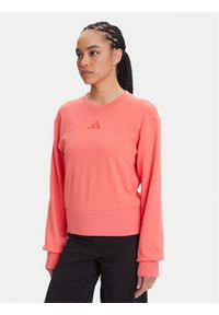 Adidas - adidas Bluza ALL SZN French Terry KD9775 Koralowy Regular Fit. Kolor: pomarańczowy. Materiał: bawełna