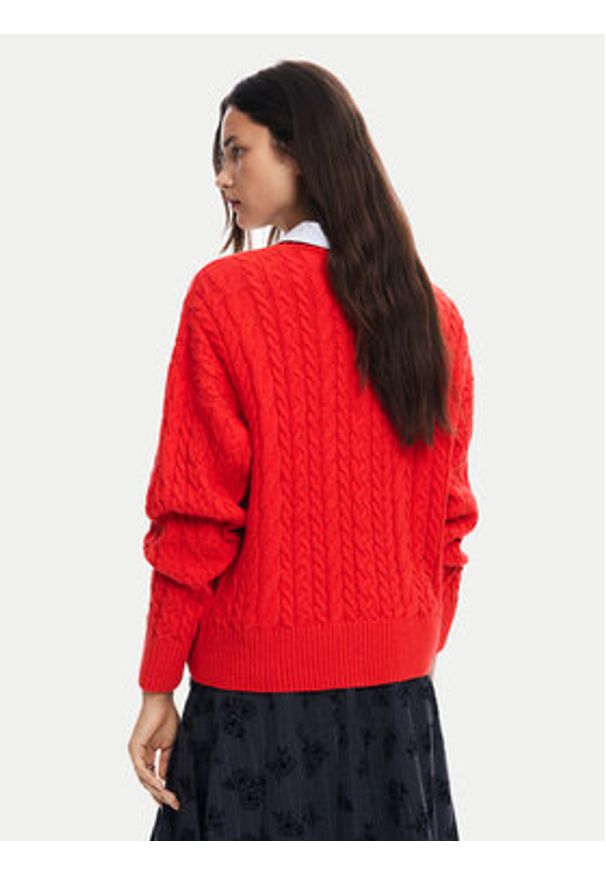 Desigual Sweter Exeter 24WWJF74 Czerwony Regular Fit. Kolor: czerwony. Materiał: bawełna, syntetyk