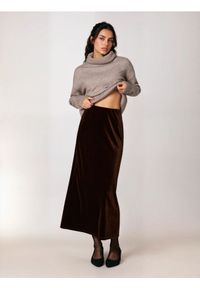 Sinsay - Spódnica maxi z gumką w pasie - brązowy. Kolor: brązowy #1