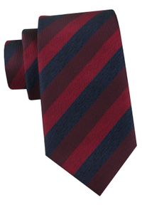 Krawat Męski - Angelo di Monti - Granat, Ciemna Czerwień, Pasy. Kolor: niebieski, czerwony, wielokolorowy. Materiał: tkanina. Styl: elegancki, wizytowy #1