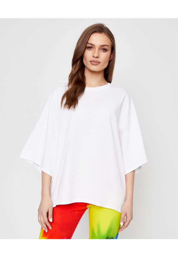 ALEXANDRE VAUTHIER - Biała koszulka oversize. Okazja: na co dzień. Kolor: biały. Materiał: jeans, bawełna. Sezon: lato. Styl: casual