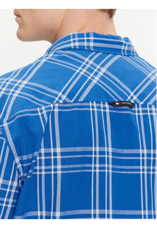 Tommy Jeans Koszula Poplin DM0DM18968 Niebieski Regular Fit. Kolor: niebieski. Materiał: bawełna