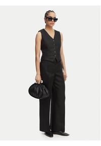 Weekend Max Mara Kamizelka garniturowa Pace 2615151012 Czarny Regular Fit. Kolor: czarny. Materiał: len #3