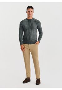 Pako Lorente - PAKO LORENTE - szary sweter męski z kaszmirem. Kolor: szary. Materiał: kaszmir. Wzór: ze splotem. Sezon: jesień #7