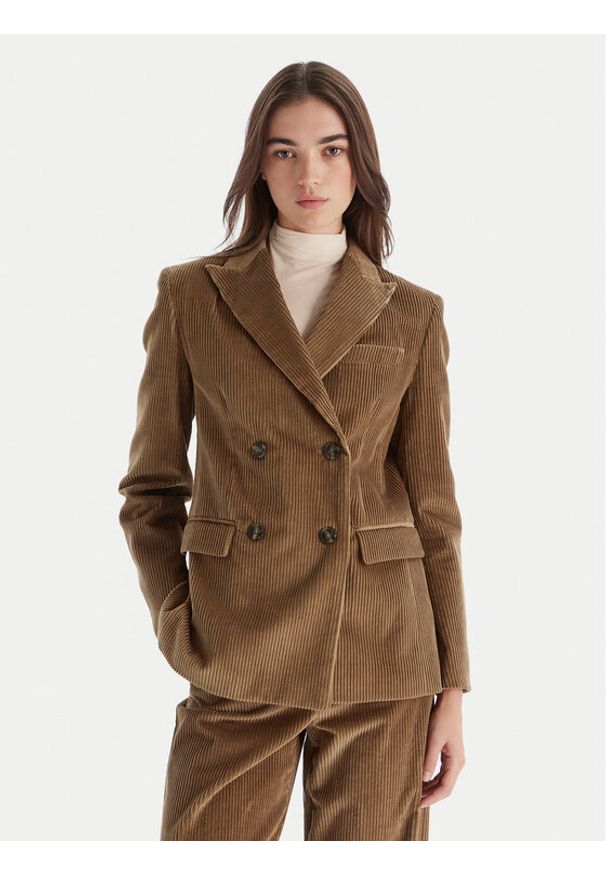 Weekend Max Mara Marynarka Katanga 2525046062 Brązowy Regular Fit. Kolor: brązowy. Materiał: sztruks, bawełna