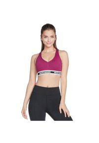 skechers - Biustonosz sportowy damski Skechers Go Walk Jacquard Bra. Kolor: fioletowy. Materiał: elastan, nylon. Sport: fitness
