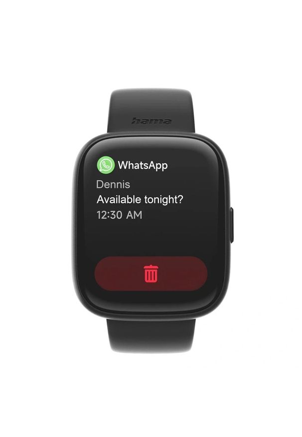 hama - Hama Smartwatch 4000 kwadratowy, czarny. Rodzaj zegarka: smartwatch. Kolor: czarny