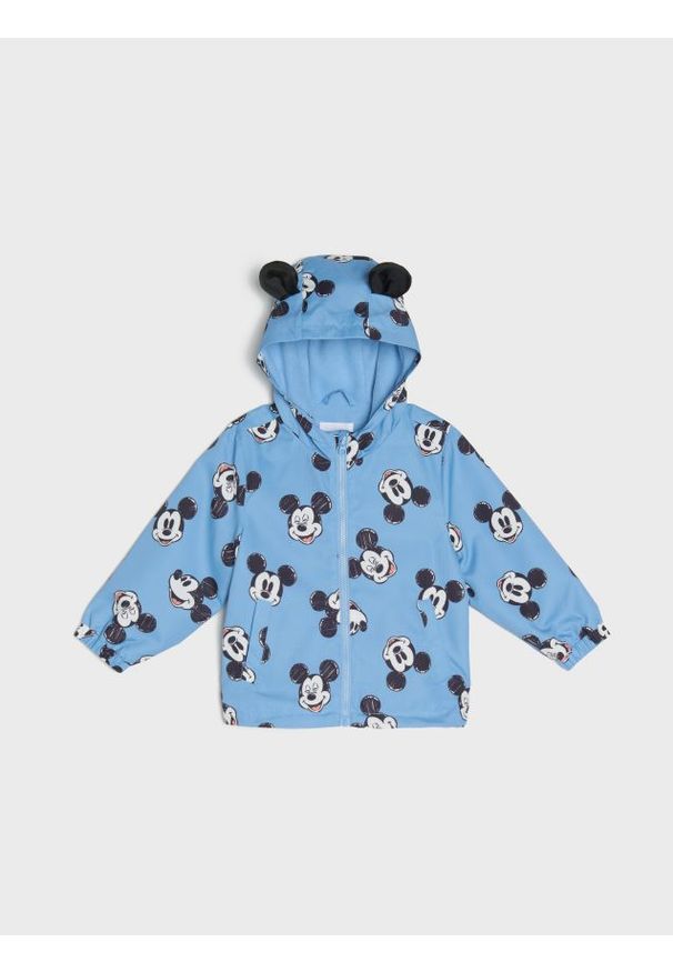 Sinsay - Kurtka z elementami 3D Mickey Mouse - niebieski. Kolor: niebieski. Wzór: motyw z bajki