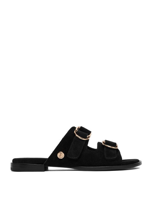 U.S. Polo Assn. Klapki EO-KATYA001W/6S1 Czarny. Kolor: czarny. Materiał: zamsz, skóra