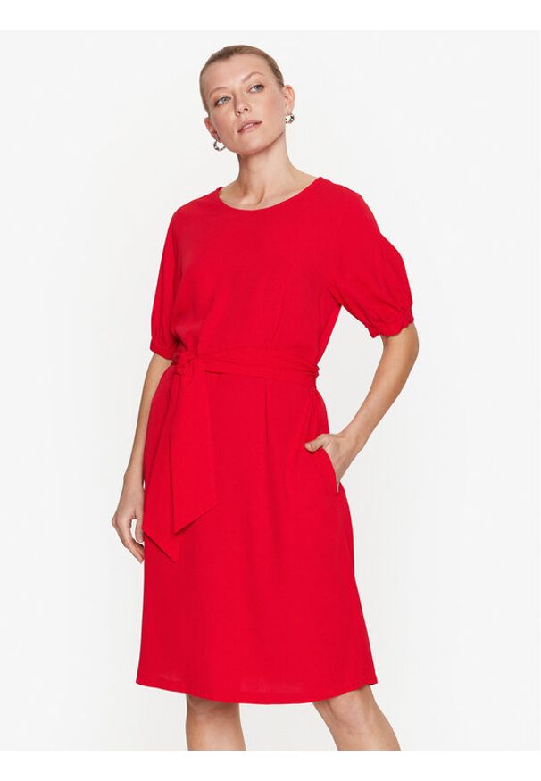 Seidensticker Sukienka codzienna 60.134576 Czerwony Regular Fit. Okazja: na co dzień. Kolor: czerwony. Materiał: wiskoza. Typ sukienki: proste. Styl: casual