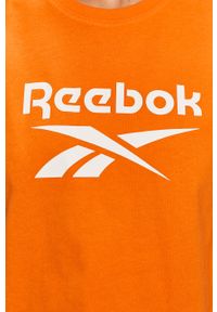 Reebok Classic - T-shirt. Kolor: pomarańczowy. Materiał: bawełna, materiał, dzianina, elastan. Wzór: nadruk. Styl: sportowy #4