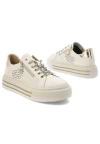 Beżowe Sneakersy Filippo Modne Obuwie Damskie. Okazja: na co dzień. Kolor: beżowy. Materiał: materiał. Szerokość cholewki: normalna #4