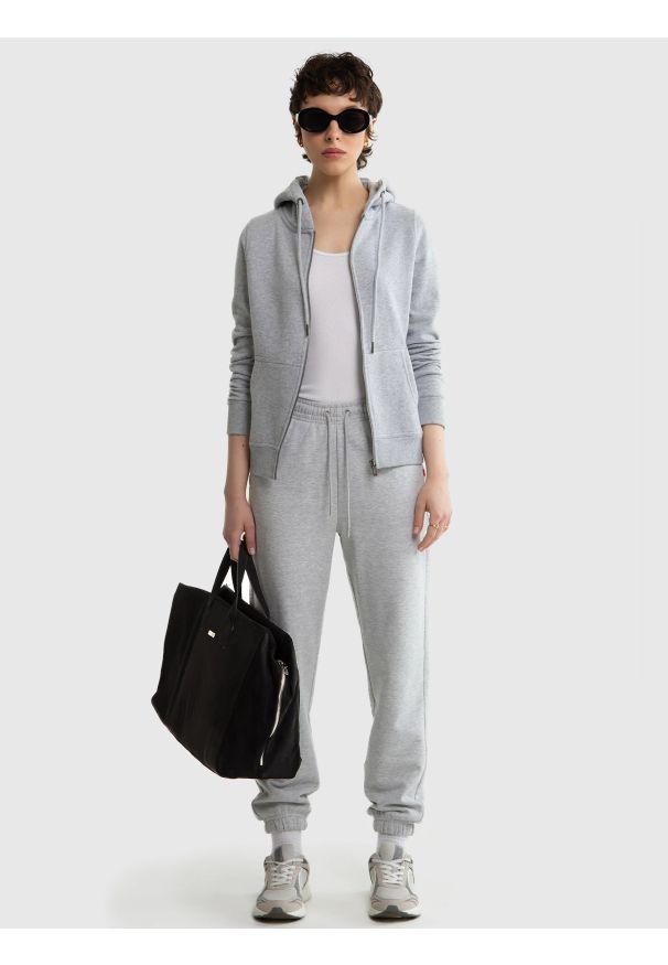 Big-Star - Bluza damska z kapturem szara Laurisana 901. Typ kołnierza: kaptur. Kolor: szary. Styl: klasyczny, sportowy