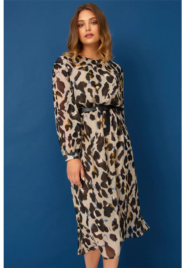 Greenpoint - Szyfonowa sukienka z nadrukiem. Materiał: szyfon. Wzór: nadruk