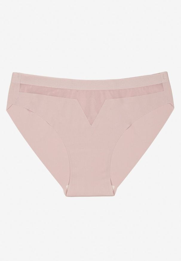 Renee - Jasnofioletowe Majtki Bezszwowe Ozdobione Geometrycznym Wzorem Navlinne. Kolor: fioletowy. Materiał: jeans. Wzór: geometria, aplikacja