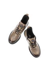 Beżowe Botki Lemar Damskie Eleganckie Obuwie. Kolor: beżowy. Materiał: skóra. Szerokość cholewki: normalna. Styl: elegancki #6