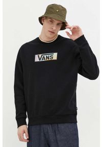 Vans bluza bawełniana męska kolor czarny z nadrukiem. Kolor: czarny. Materiał: bawełna. Długość rękawa: długi rękaw. Długość: długie. Wzór: nadruk. Styl: klasyczny #1