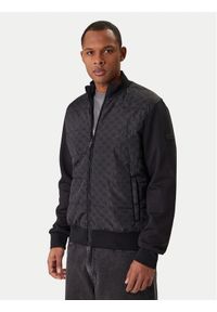 Karl Lagerfeld - KARL LAGERFELD Kurtka bomber 505061 561527 Czarny Regular Fit. Typ kołnierza: dekolt w karo. Kolor: czarny. Materiał: syntetyk #1