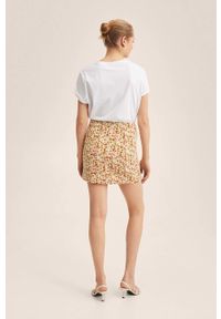 mango - Mango spódnica Lucy kolor beżowy mini prosta. Okazja: na co dzień. Stan: podwyższony. Kolor: beżowy. Materiał: włókno. Styl: casual #4