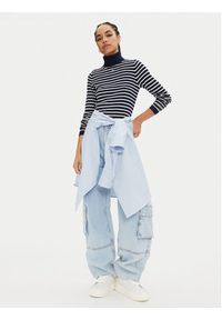 Tommy Jeans Golf Essential DW0DW19686 Granatowy Regular Fit. Typ kołnierza: golf. Kolor: niebieski. Materiał: bawełna, wiskoza #3