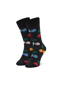 Happy-Socks - Happy Socks Skarpety wysokie unisex CHE01-9050 Czarny. Kolor: czarny. Materiał: materiał #1