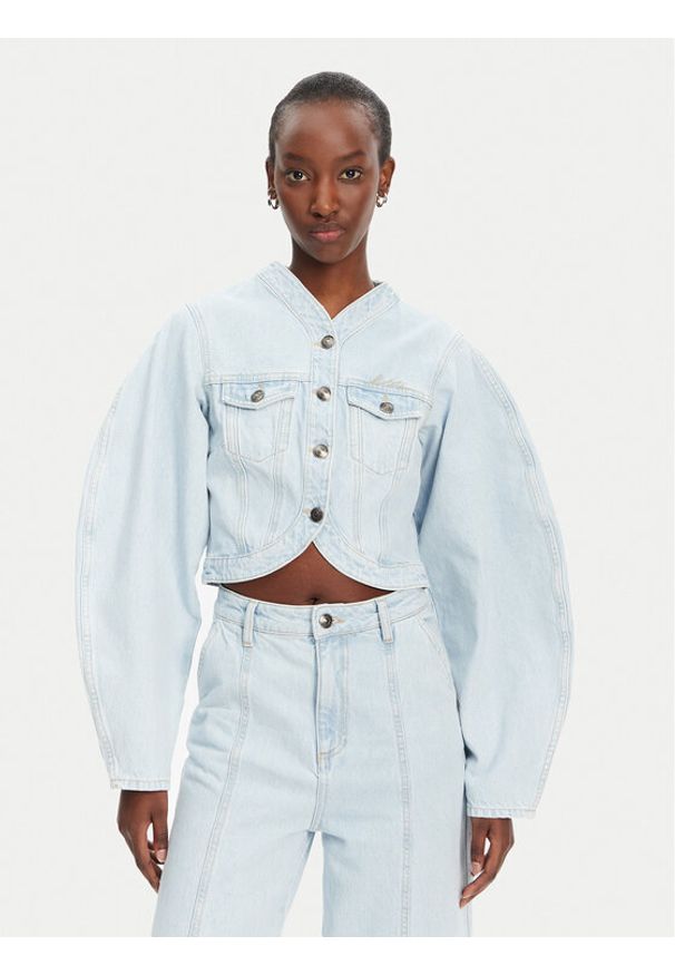 ROTATE Kurtka jeansowa 1138261468 Niebieski Relaxed Fit. Kolor: niebieski. Materiał: bawełna