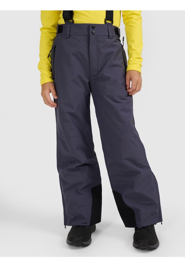 4f - 4F Spodnie narciarskie membrana 8000 chłopięce - szare 122 (6-7 lat). Kolor: szary. Materiał: poliester, materiał. Wzór: gładki. Sezon: lato. Sport: narciarstwo