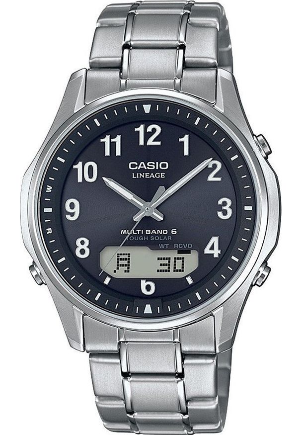 Zegarek Casio Zegarek męski Casio LCW-M100TSE-1A2ER srebrny. Kolor: srebrny