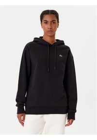 Lacoste Bluza SF7612 Czarny Oversize. Kolor: czarny. Materiał: bawełna