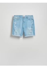 Reserved - Jeansowe szorty slim fit - niebieski. Kolor: niebieski. Materiał: jeans #1