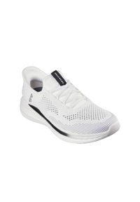 skechers - Buty sportowe SLIP-INS męskie Skechers Slade Quinto. Kolor: biały. Materiał: materiał. Szerokość cholewki: normalna