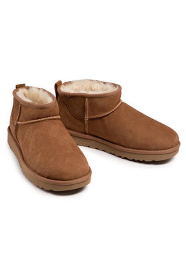 Ugg Śniegowce W Classic Ultra Mini 1116109 Brązowy. Kolor: brązowy. Materiał: skóra