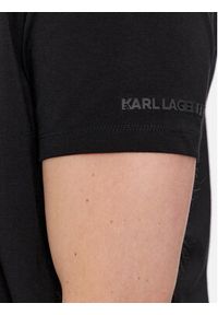 Karl Lagerfeld - KARL LAGERFELD T-Shirt 755400 541221 Czarny Regular Fit. Typ kołnierza: dekolt w karo. Kolor: czarny. Materiał: bawełna #4