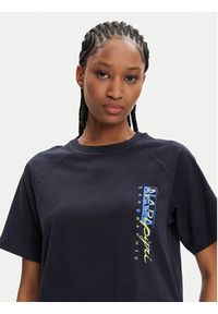 Napapijri T-Shirt S-Aberdeen NP0A4HOI Granatowy Regular Fit. Kolor: niebieski. Materiał: bawełna