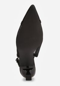 Renee - Czarne Przezroczyste Sandały Vices na Kaczuszce Typu Slingback Atilessa. Zapięcie: sprzączka. Kolor: czarny. Materiał: jeans. Sezon: lato. Obcas: na szpilce. Styl: elegancki, klasyczny, wizytowy #6