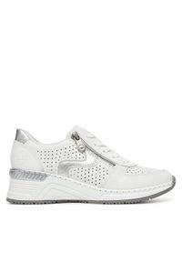 Rieker Sneakersy N4340-80 Biały. Kolor: biały. Materiał: skóra