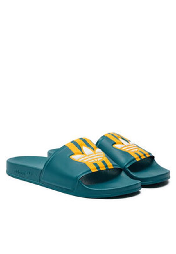 Adidas - adidas Klapki Adilette IG9268 Zielony. Kolor: zielony. Materiał: skóra