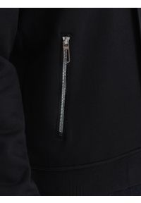 Ombre Clothing - Bluza męska rozpinana bomberka - czarna V1 OM-SSZP-22FW-011 - XL. Kolor: czarny. Materiał: bawełna, poliester #6