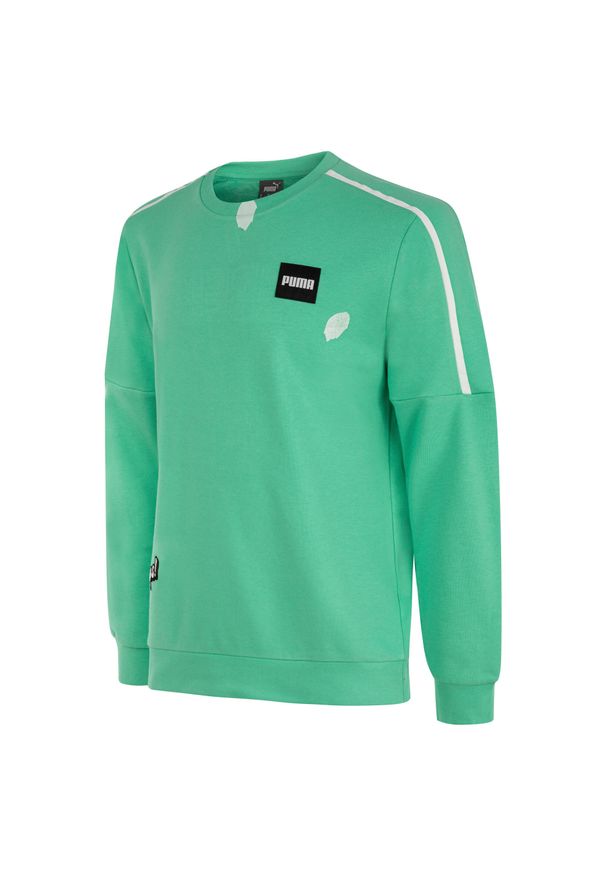 Puma Bluza Biscay 58876101. Kolor: zielony. Materiał: dresówka