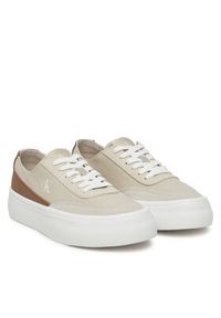 Calvin Klein Jeans Sneakersy Vulc Flatform Low Cv Mix Mg YW0YW01770 Beżowy. Kolor: beżowy. Materiał: materiał #3