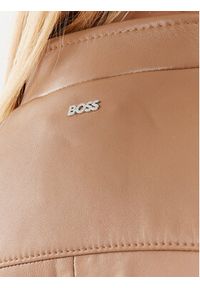 BOSS - Boss Kurtka skórzana 50501269 Brązowy Slim Fit. Kolor: brązowy, beżowy. Materiał: skóra #6