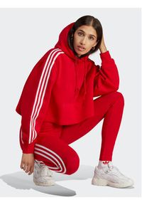 Adidas - adidas Bluza Adicolor Classics Crop Hoodie IB7389 Czerwony Loose Fit. Kolor: czerwony. Materiał: bawełna #3