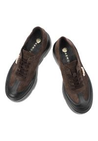 Brązowe Sneakersy Armodo Stylowe Obuwie Damskie Na Platformie. Okazja: na co dzień. Kolor: brązowy. Materiał: zamsz. Szerokość cholewki: normalna. Obcas: na platformie. Styl: elegancki #4
