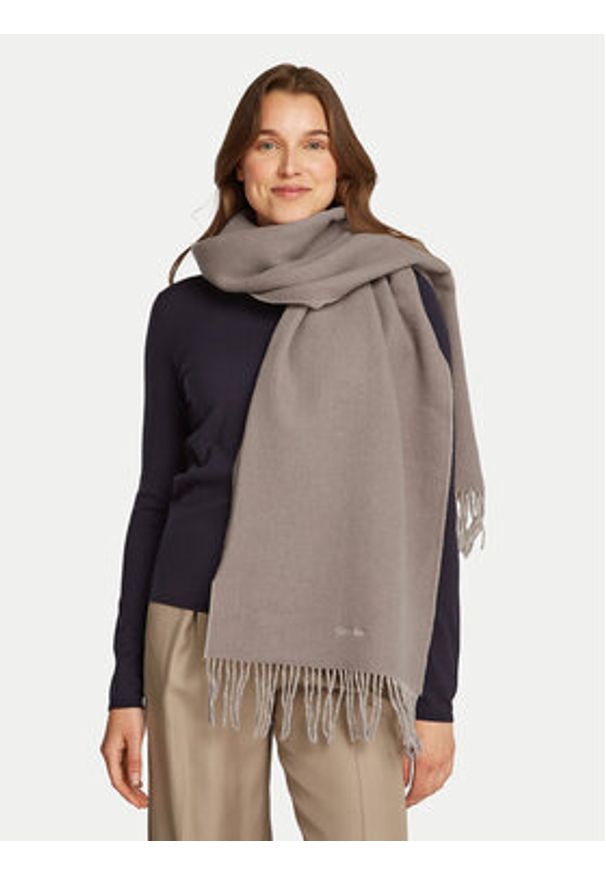 Calvin Klein Szalik K60K612705 Beżowy. Kolor: beżowy. Materiał: wełna, materiał