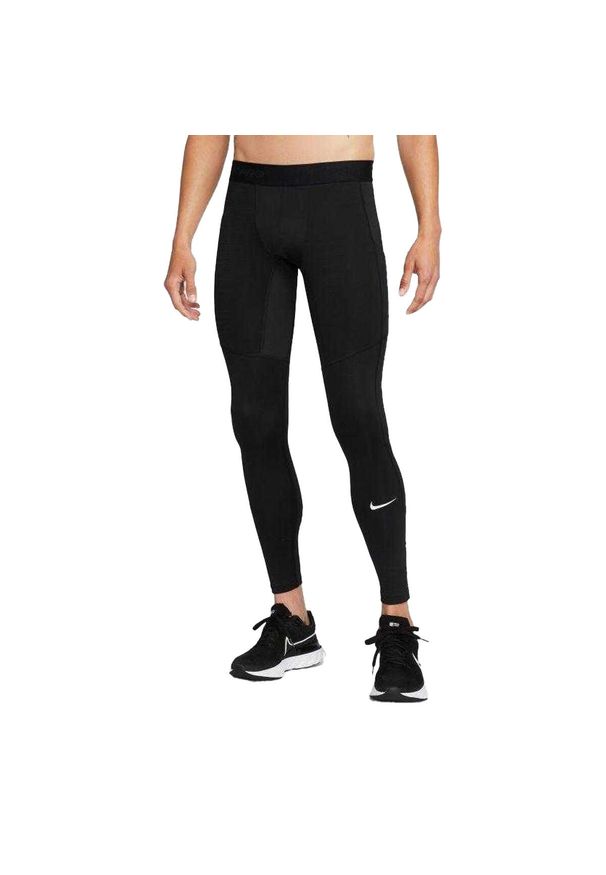 Nike - Męskie Legginsy Pro Warm. Kolor: czarny. Sport: kolarstwo