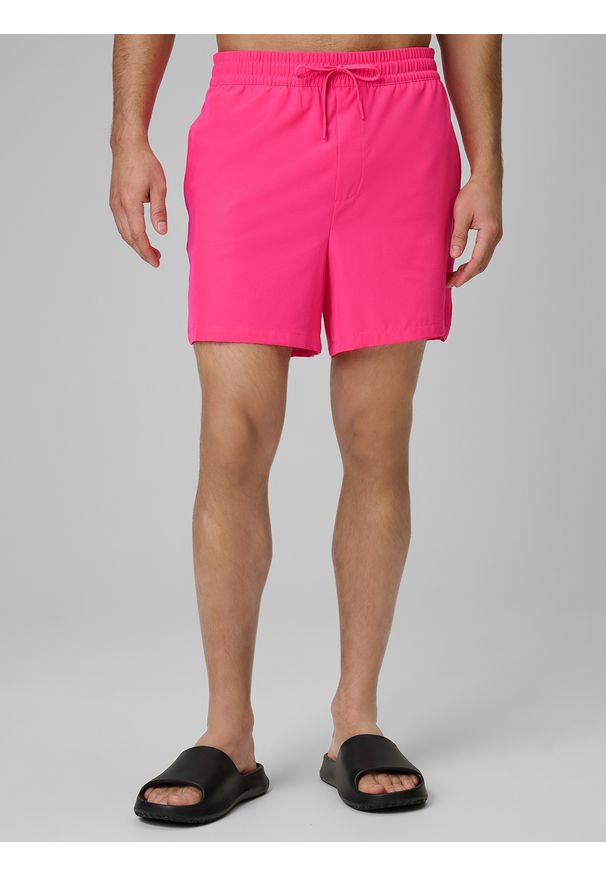 4f - 4F Spodenki plażowe boardshorty męskie - różowe S. Kolor: różowy. Materiał: materiał