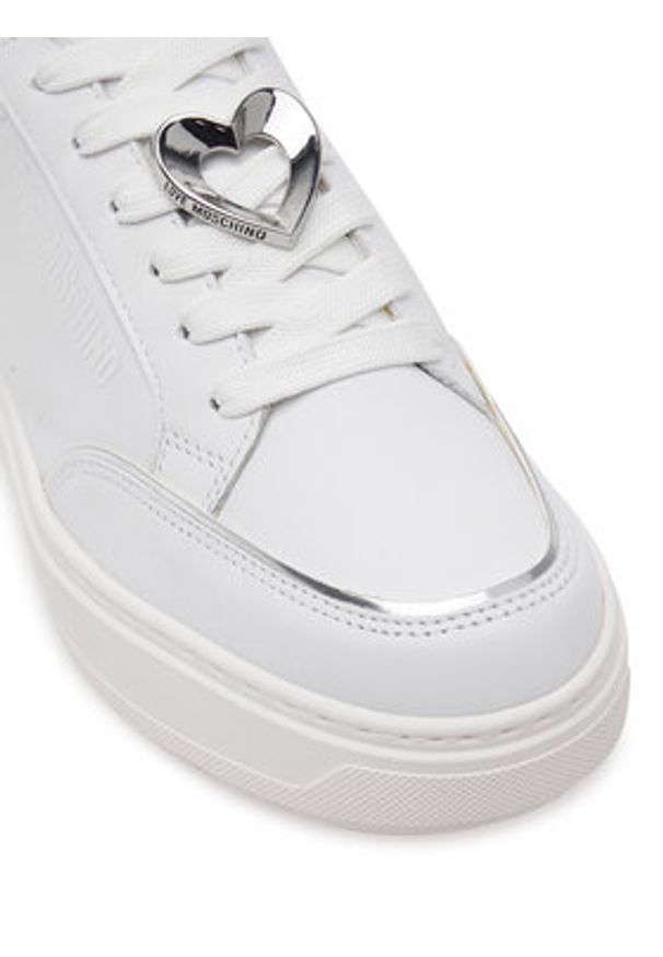 Love Moschino - LOVE MOSCHINO Sneakersy JA15214G1MIA610B Biały. Kolor: biały. Materiał: skóra