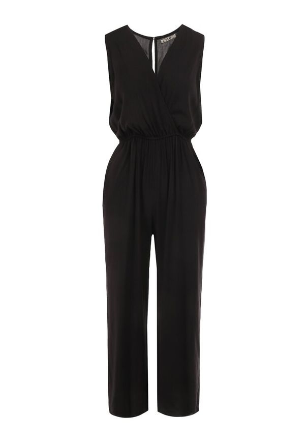 Born2be - Czarny Kombinezon Hame. Kolor: czarny. Materiał: wiskoza. Długość rękawa: na ramiączkach. Długość: długie. Styl: elegancki