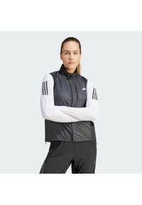 Adidas - Bezrękawnik Own the Run. Kolor: czarny. Materiał: materiał. Długość rękawa: bez rękawów. Sport: bieganie